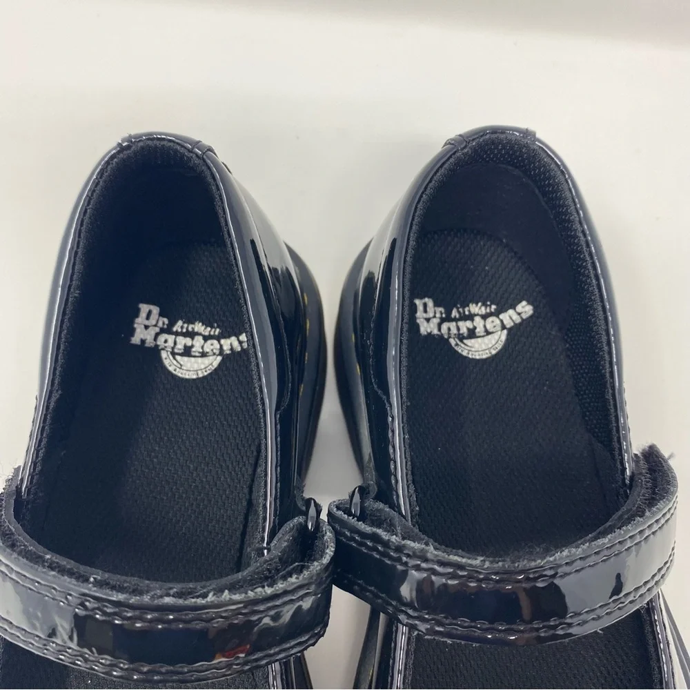 Dr. Martens Girl's 1 Maccy Black Patent Leather Mary Jane Dressy Preppy Shoes